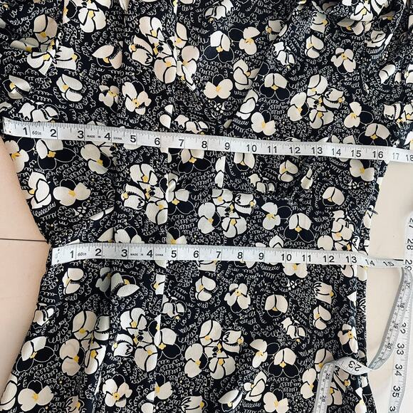 TOPSHOP Floral Tie‎ Neck Long Sleeve Mini Dress Womans 6 chic party summer - Picture 12 of 13